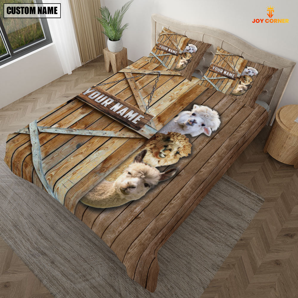 Happy Farm Llama Wooden Door Bedding Set