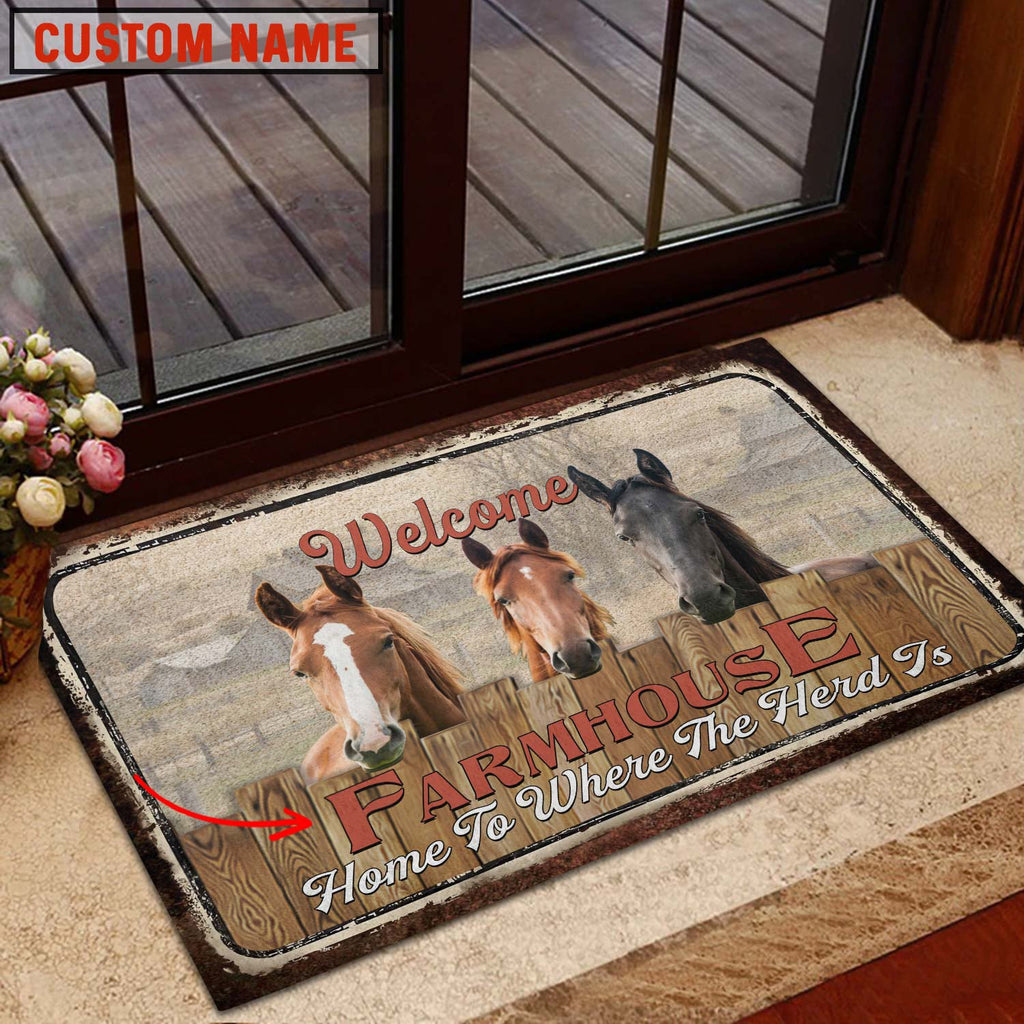 Horse Welcome Custom Name Doormat