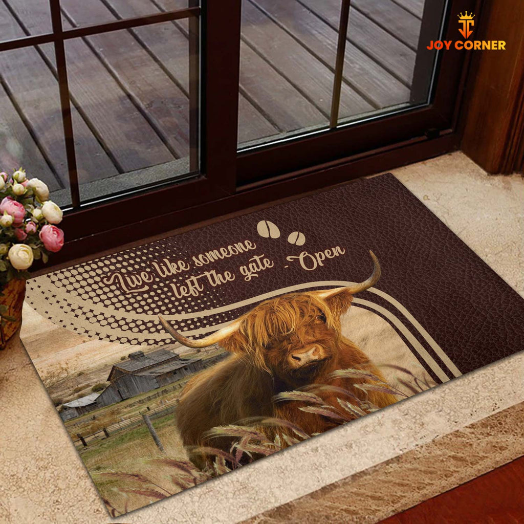 Highland Cattle Live Like Someone Left The Gate Open Doormat