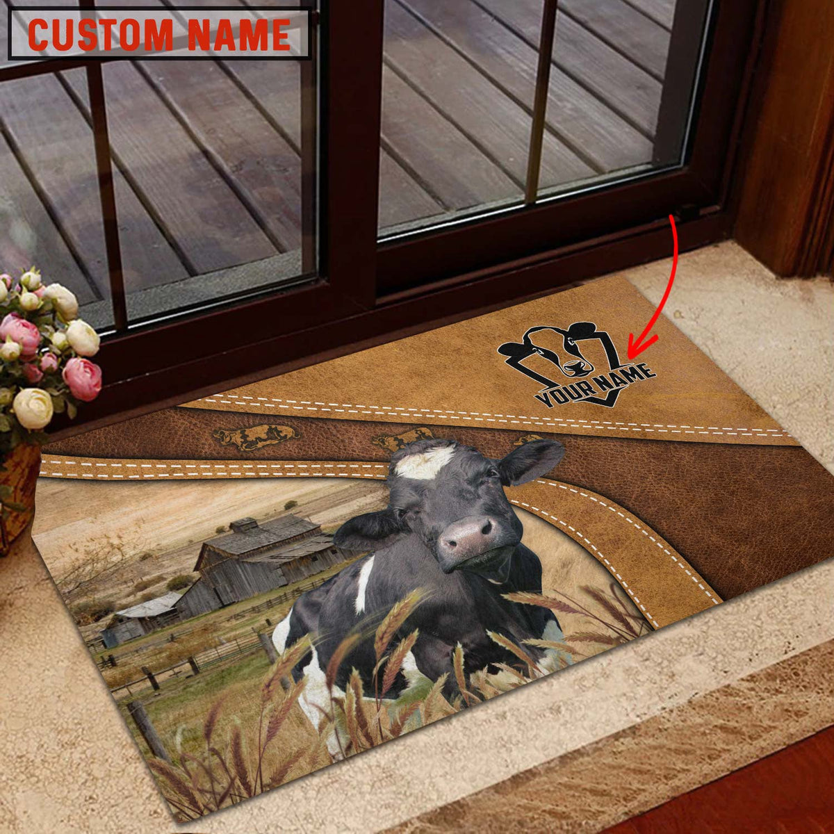 Holstein Personalized - Welcome  Doormat