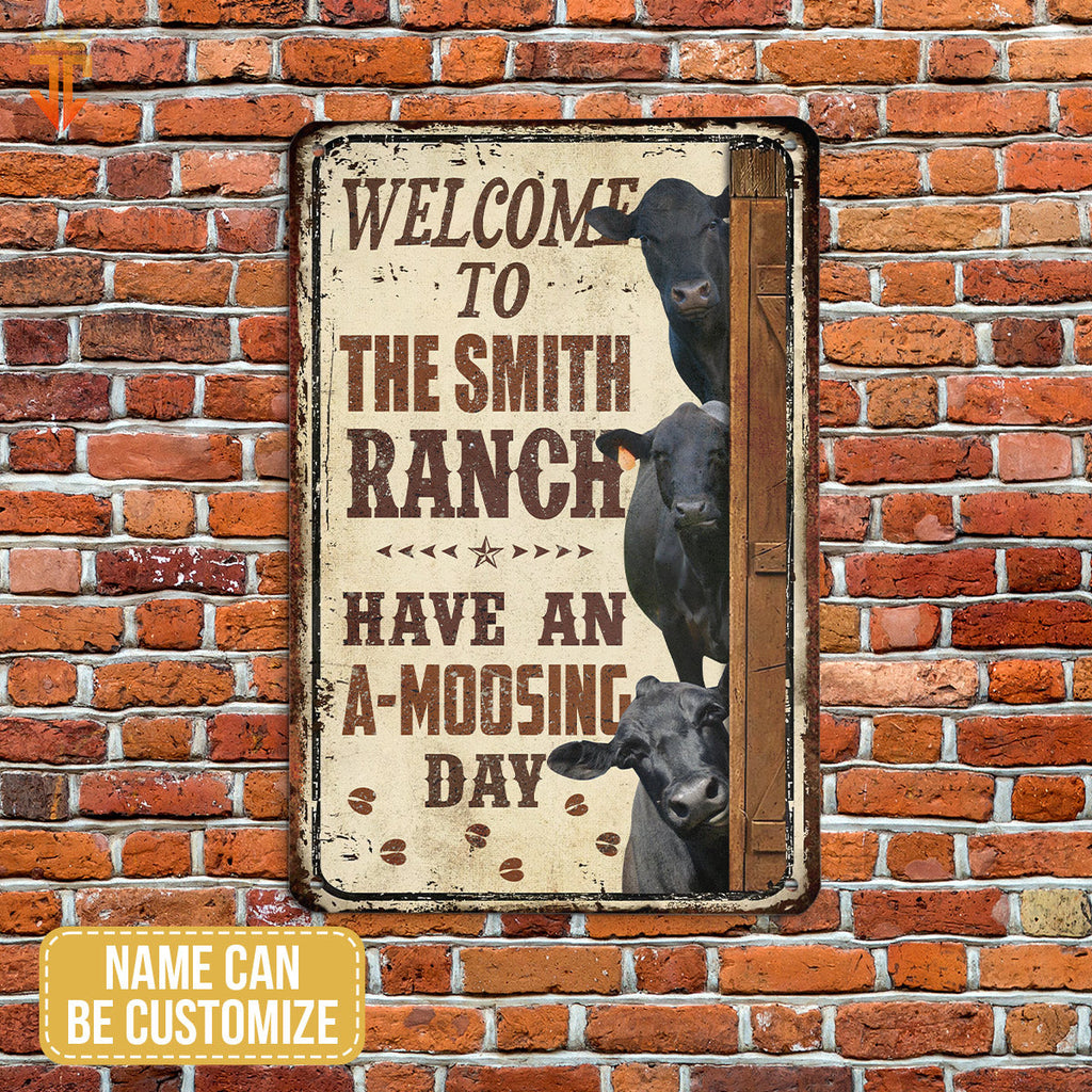 Black Angus Have An AMOO-SING Day All Printed 3D Metal Sign