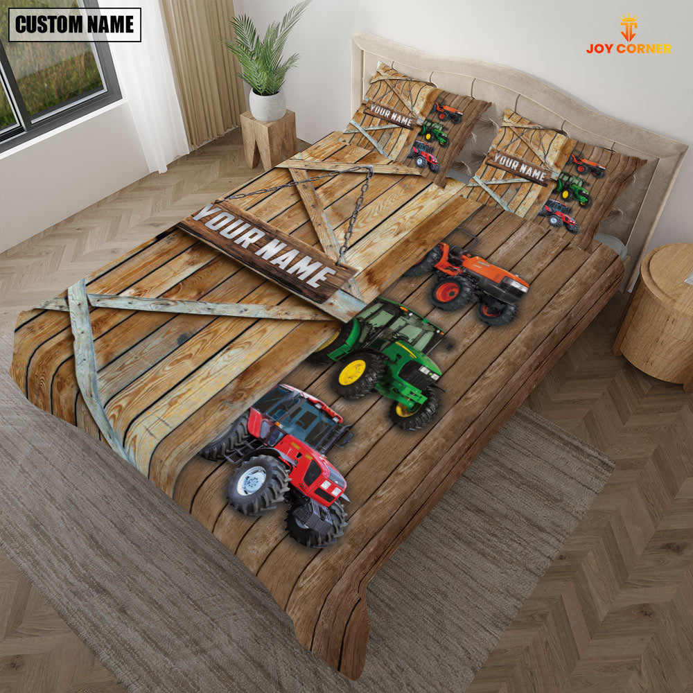 Happy Farm Tractor Wooden Door Bedding Set
