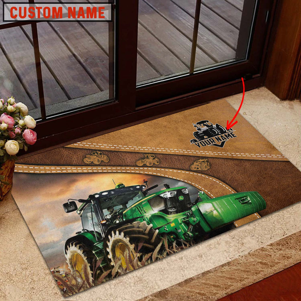 Tractor Personalized - Welcome Brown Doormat