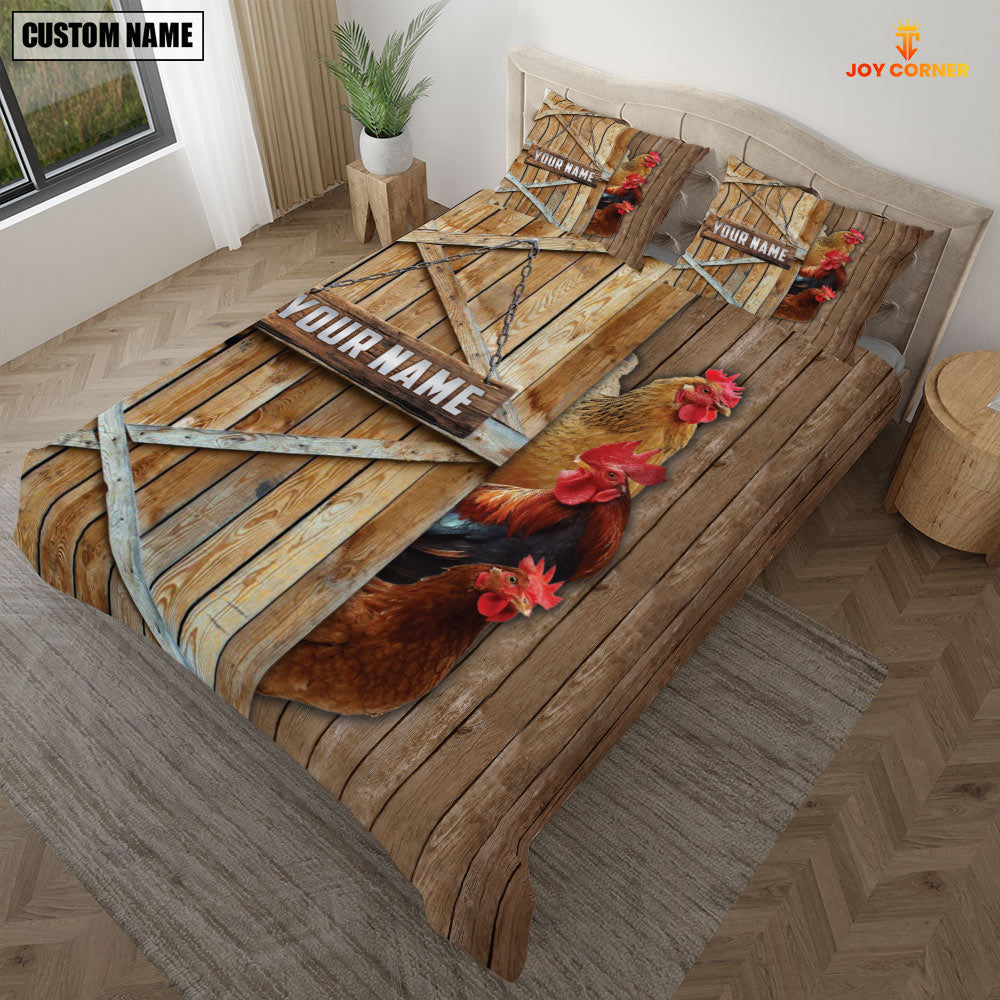 Happy Farm Chicken Wooden Door Bedding Set