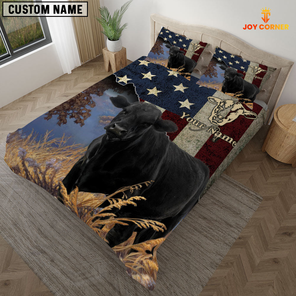 Black Angus America Customized Name 3D Bedding Set
