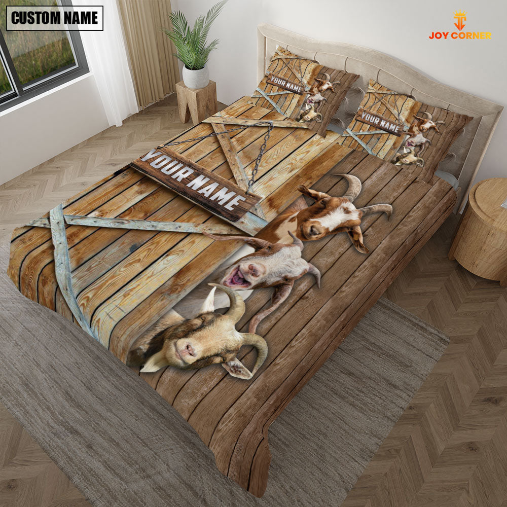 Happy Farm Goat Wooden Door Bedding Set