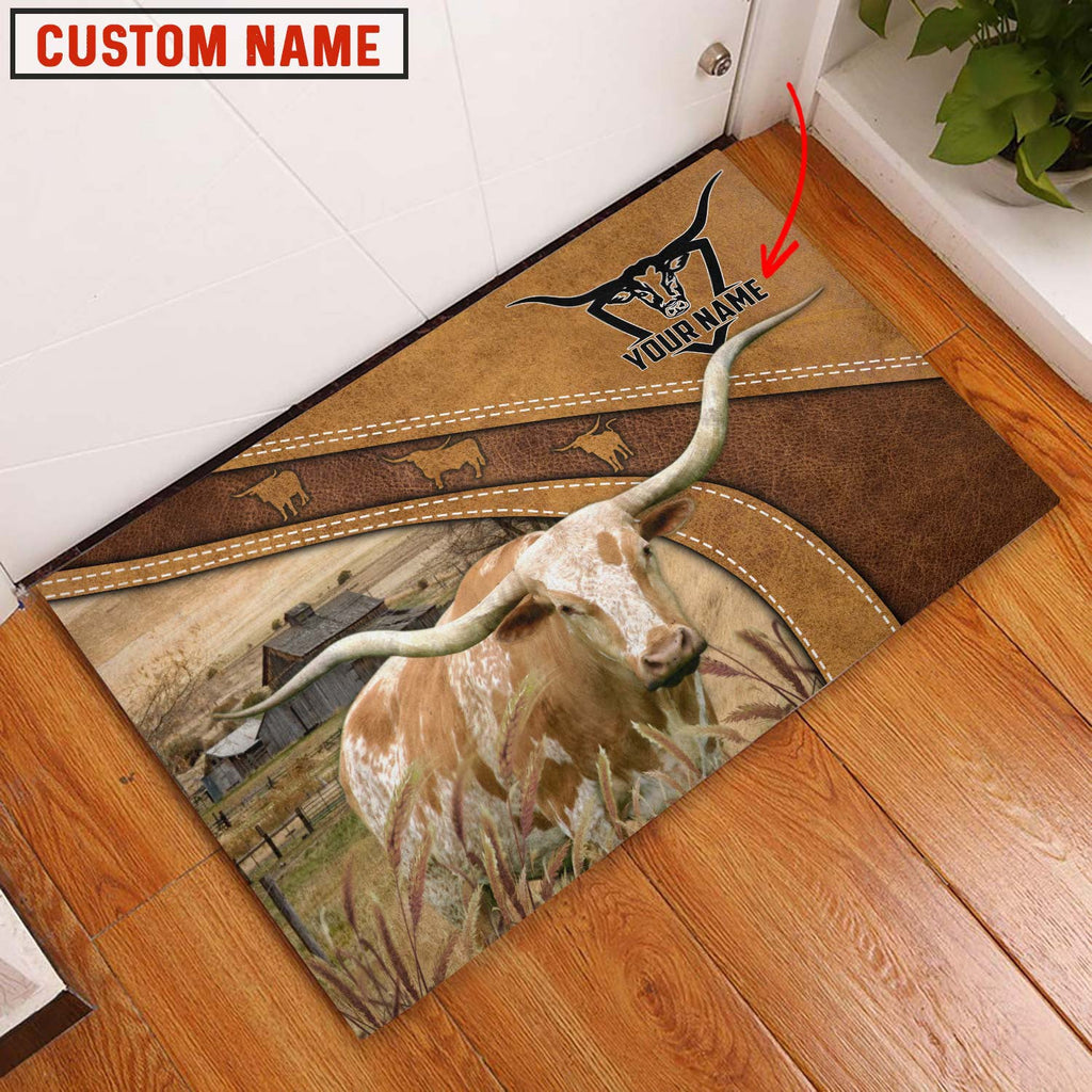 Texas Longhorn Personalized - Welcome  Doormat