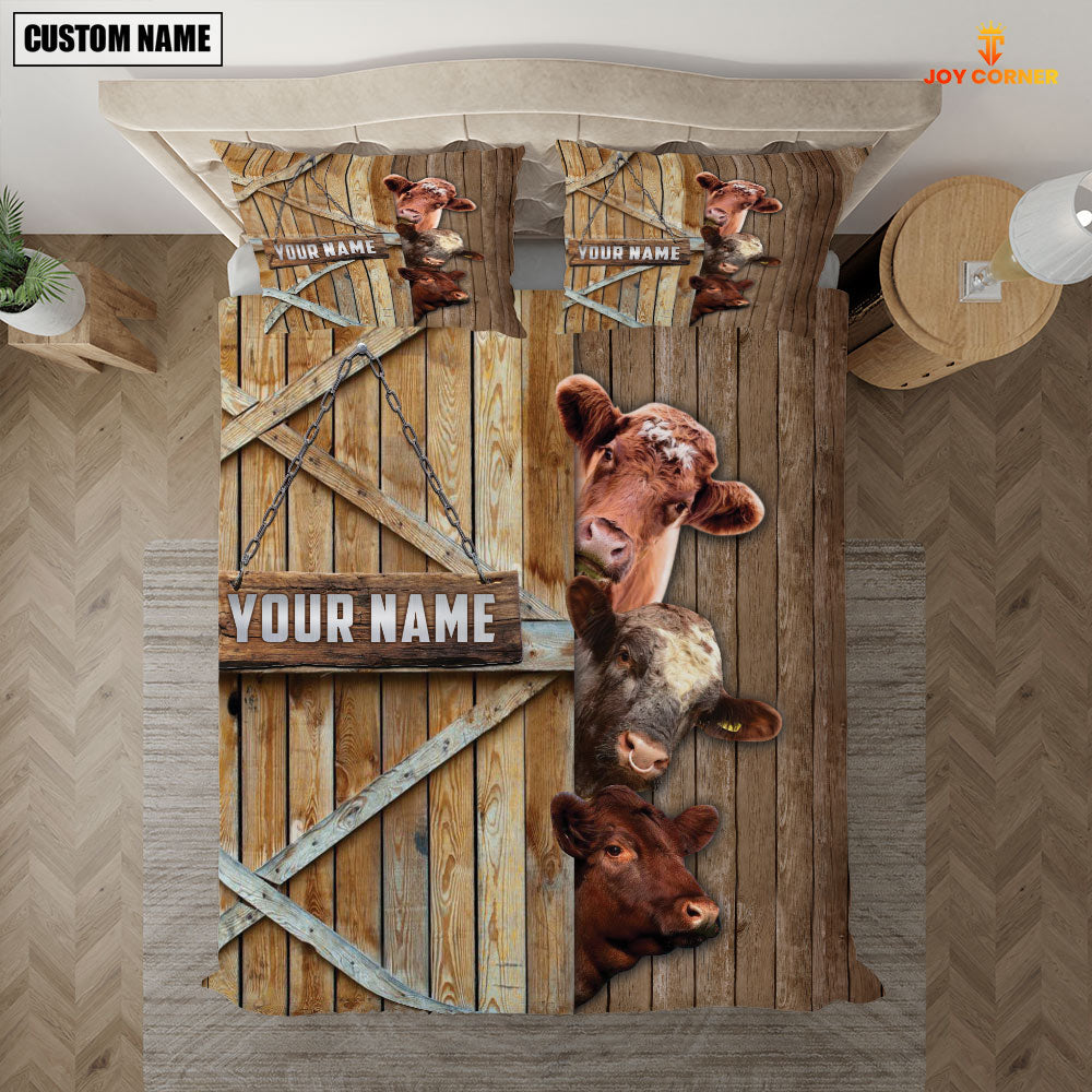 Happy Farm Shorthorn Wooden Door Bedding Set