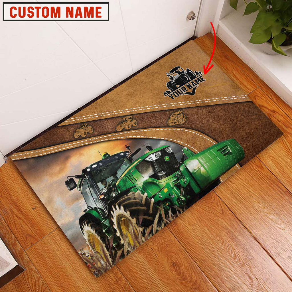 Tractor Personalized - Welcome Brown Doormat