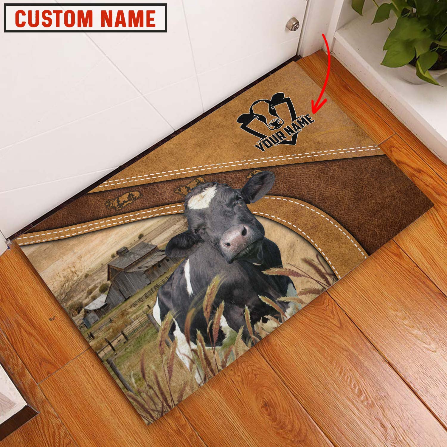 Holstein Personalized - Welcome  Doormat