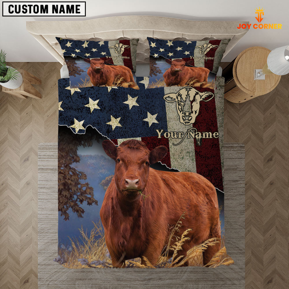 Red Angus America Customized Name 3D Bedding Set