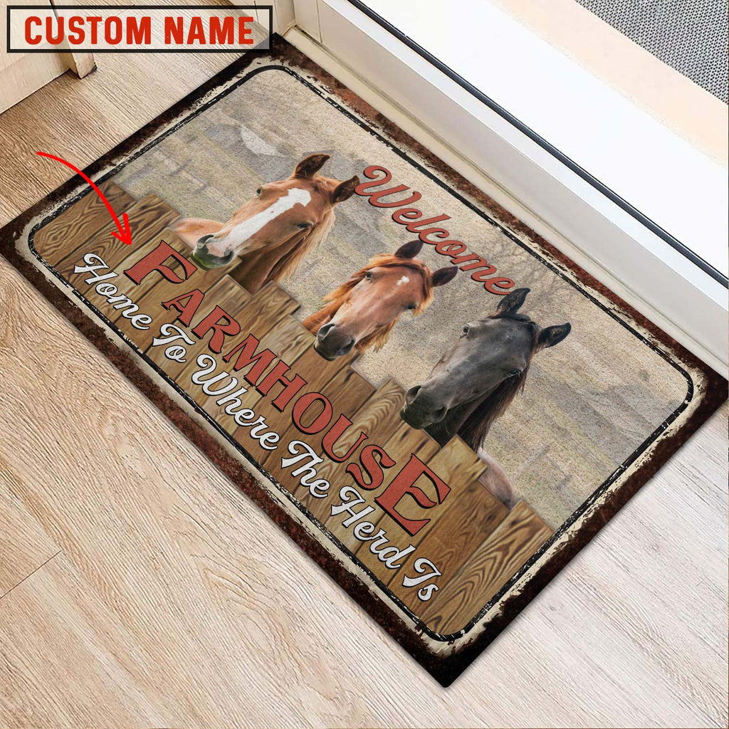 Horse Welcome Custom Name Doormat