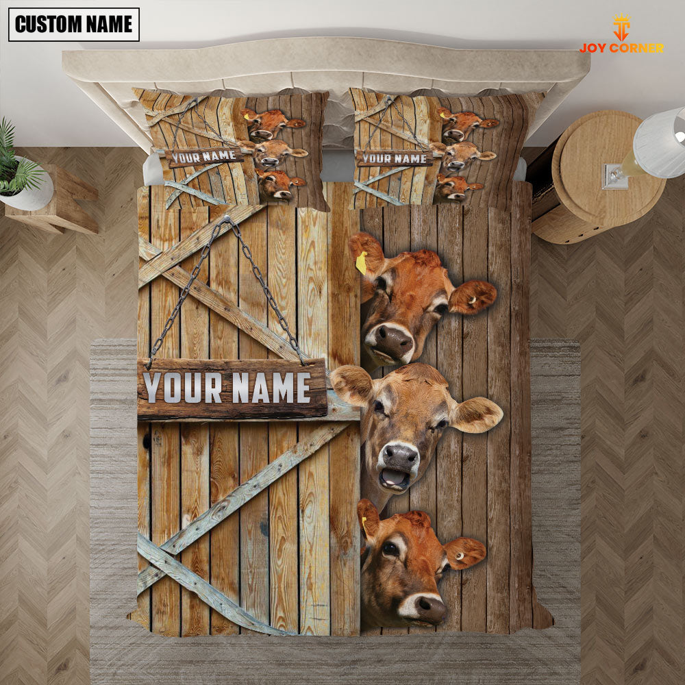 Happy Farm Jersey Wooden Door Bedding Set