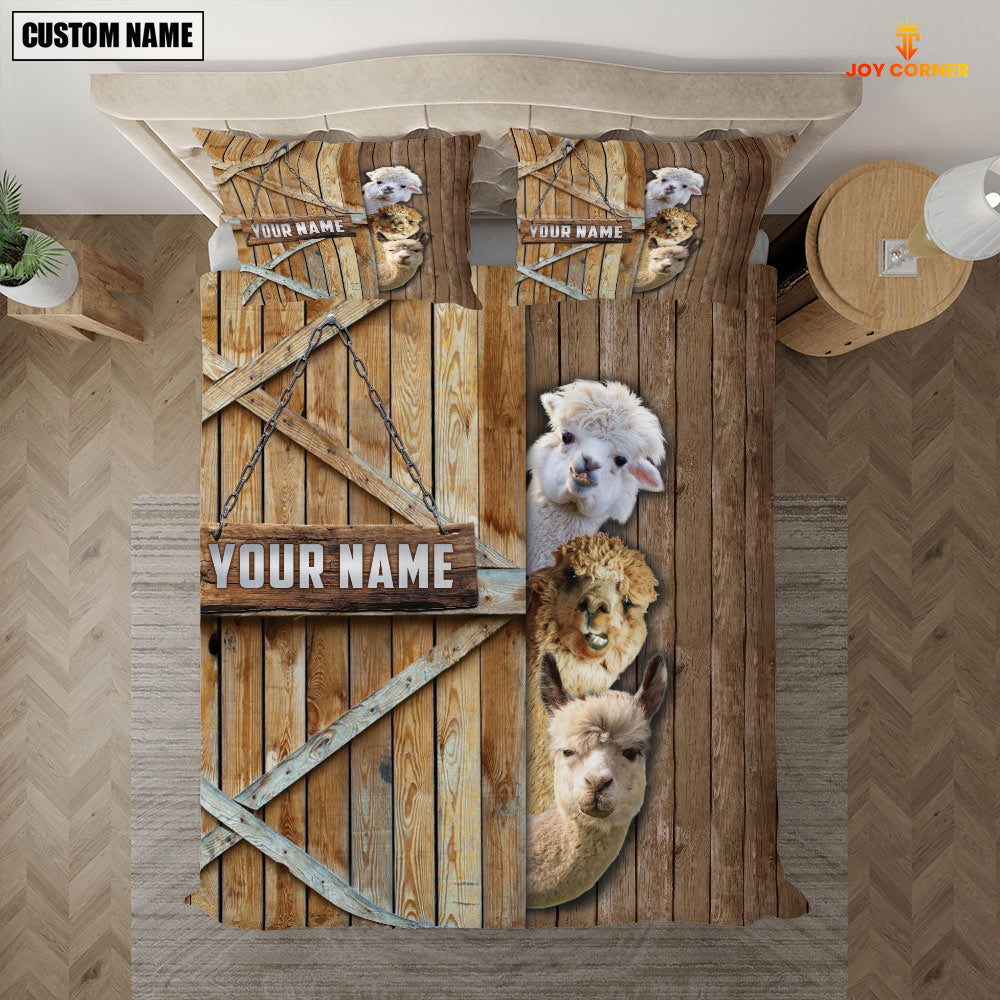 Happy Farm Llama Wooden Door Bedding Set