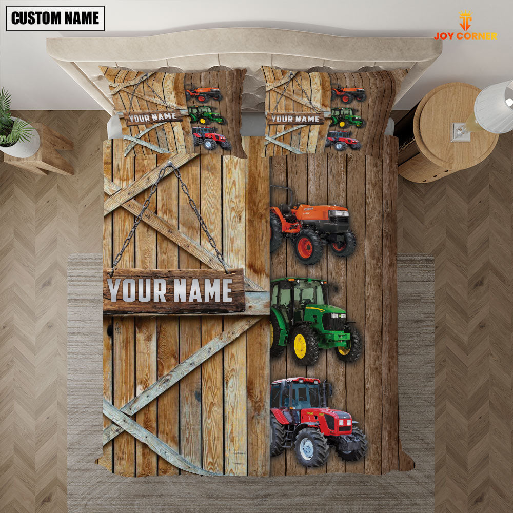 Happy Farm Tractor Wooden Door Bedding Set