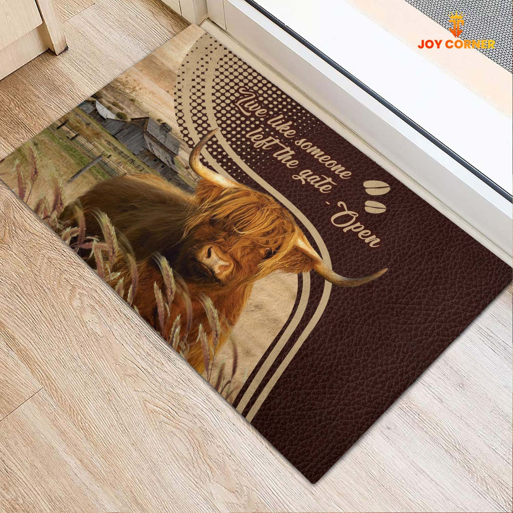 Highland Cattle Live Like Someone Left The Gate Open Doormat
