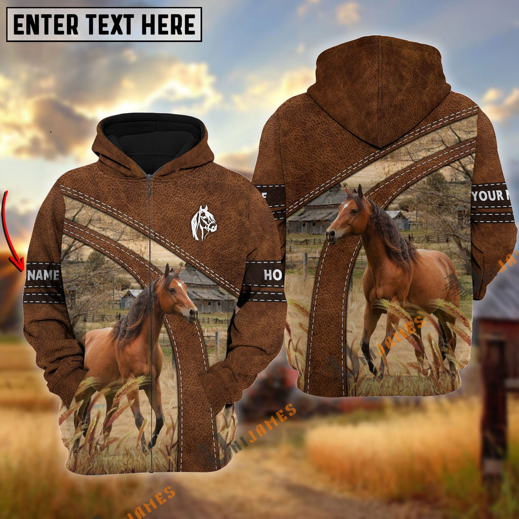 Horse Custom Name On Sleeve 3D Hoodie