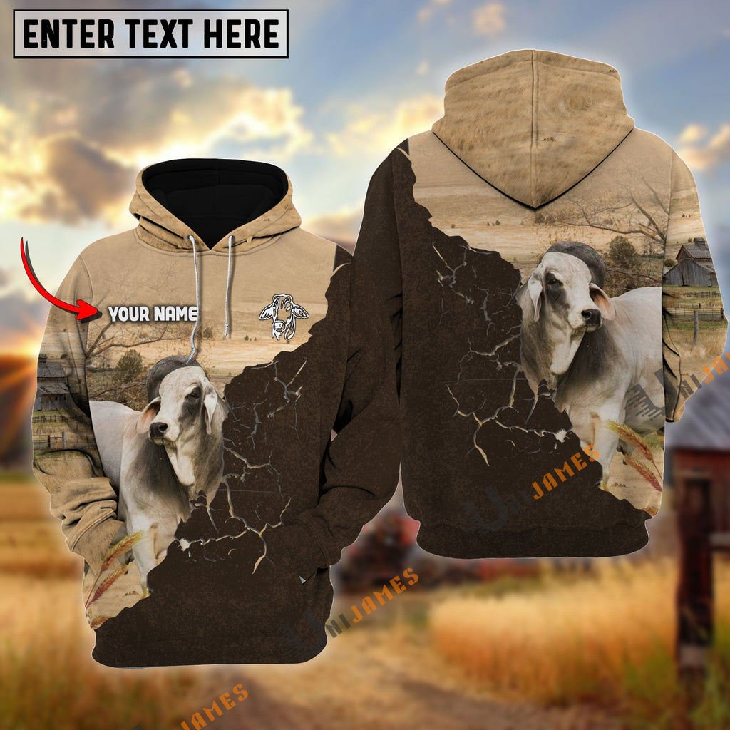 Brahman Farm Land Personalized Name Hoodie