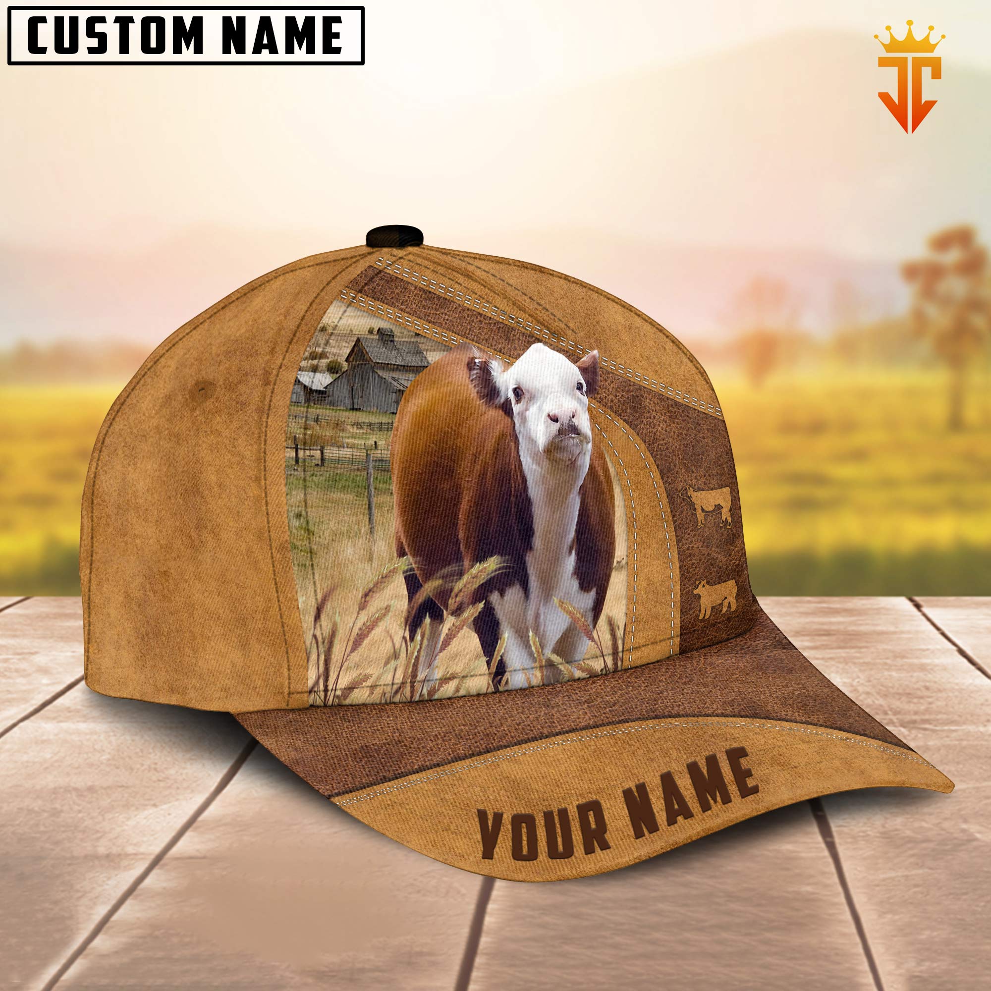 Custom Name Mini Hereford Cattle Cap