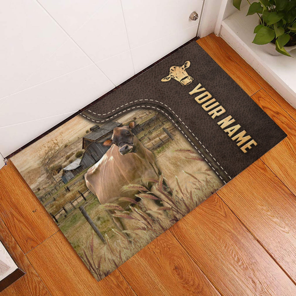 Jersey Custom Name Leather Pattern Doormat