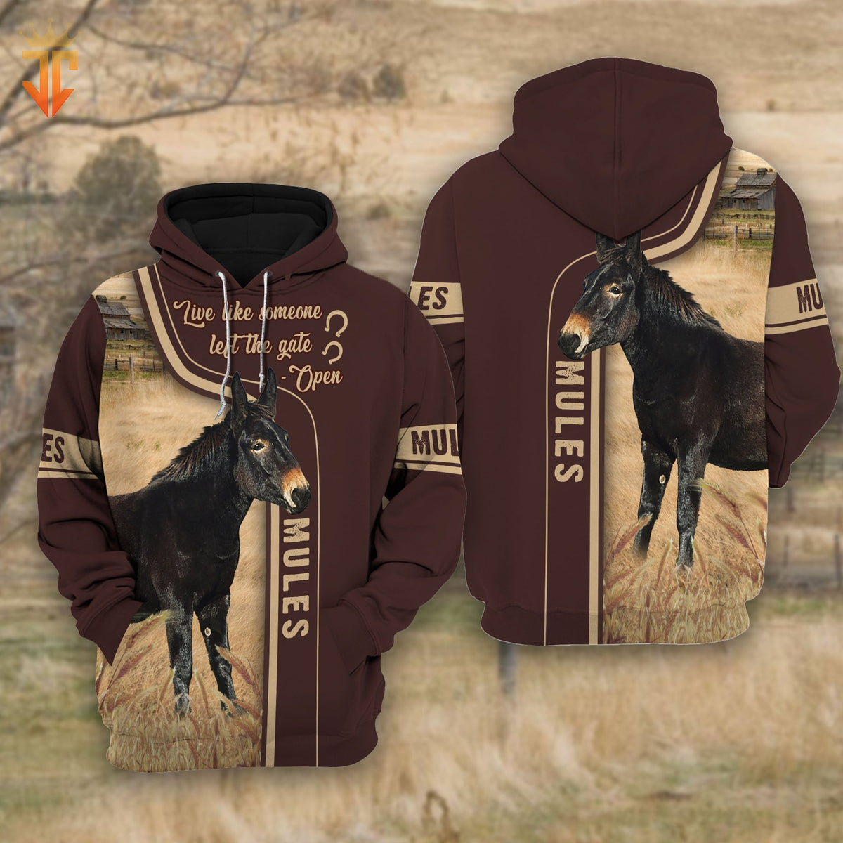 Mules Live Like Someone left the gate open Hoodie