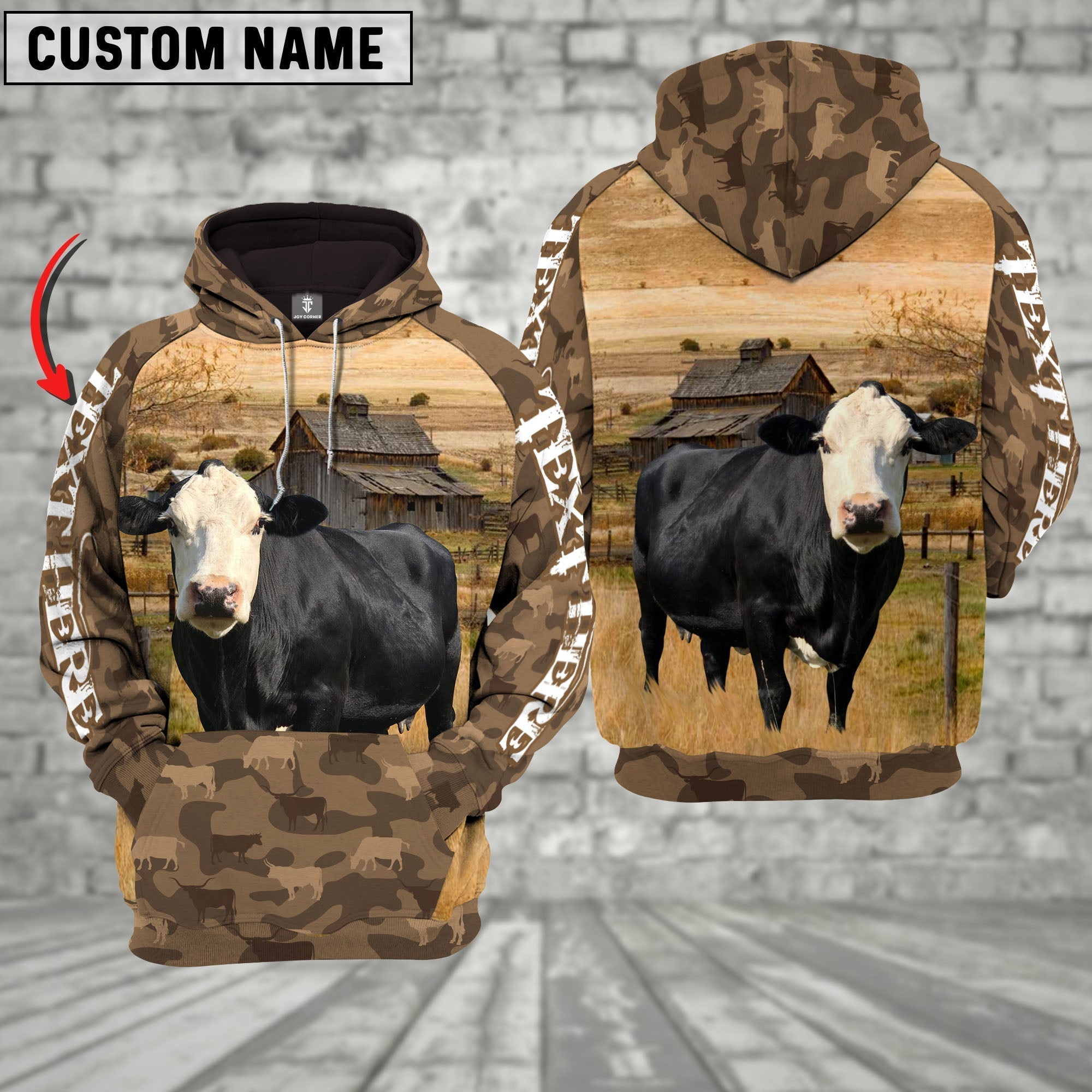 Black Baldy Cattle Farming Personalized 3D Hoodie