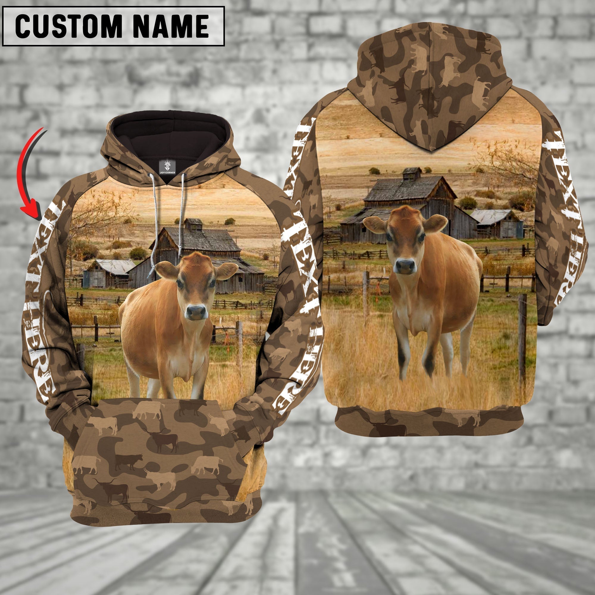 Jersey Cattle Farming Personalized 3D Hoodie