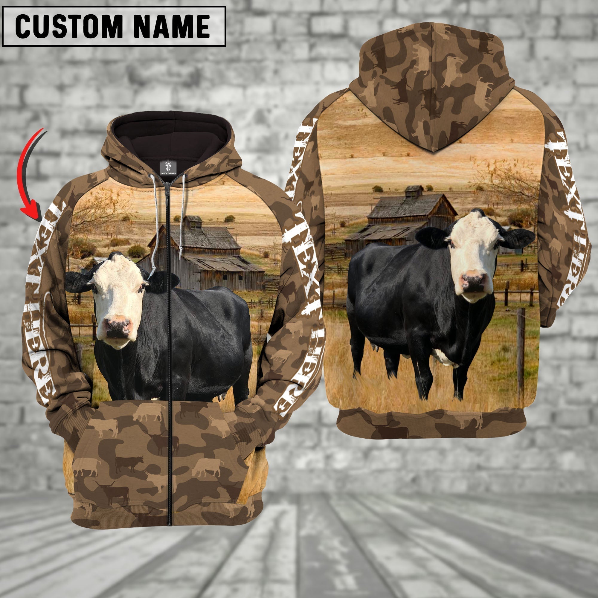 Black Baldy Cattle Farming Personalized 3D Hoodie