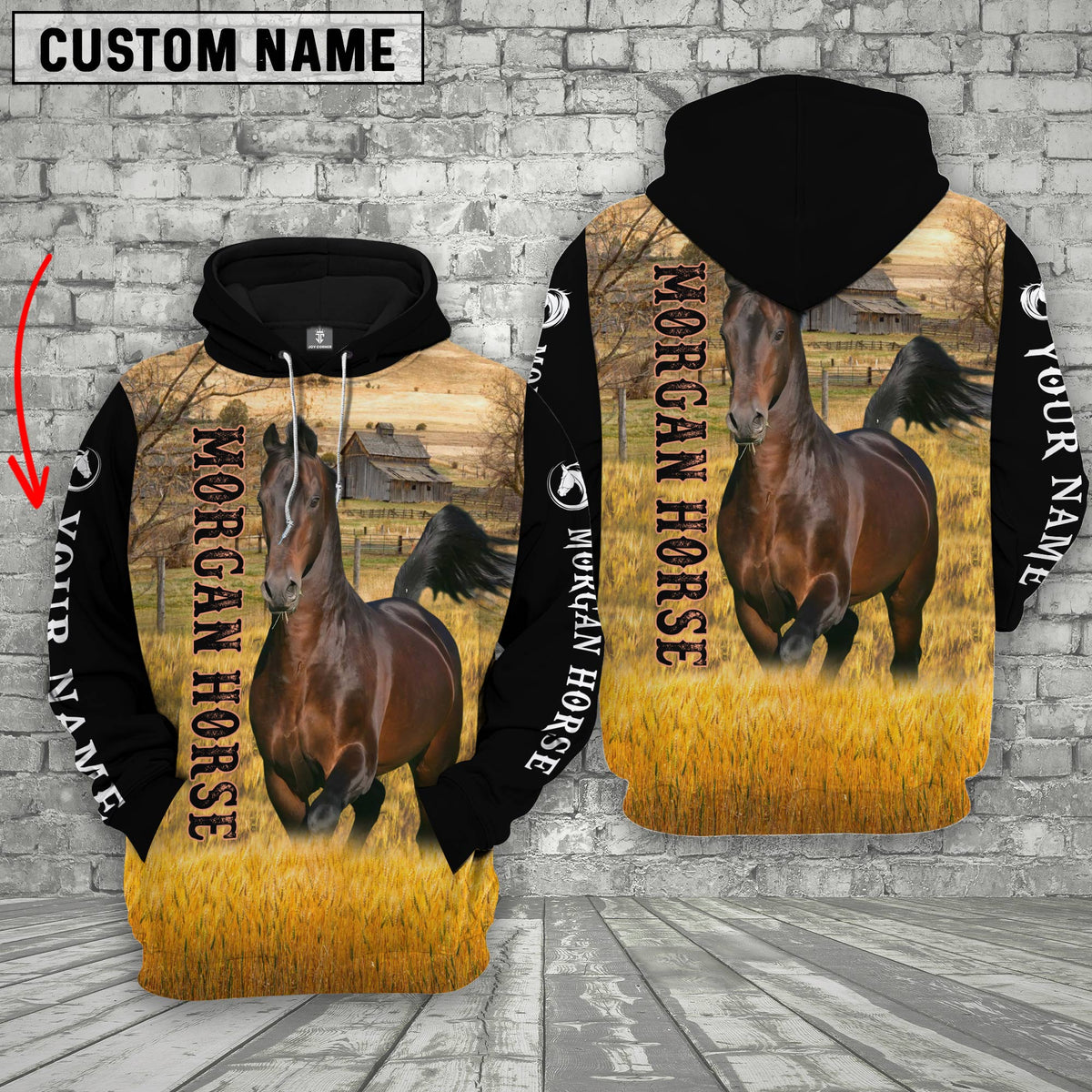 Personalized Name Morgan Horse House On The Farm 3D Hoodie
