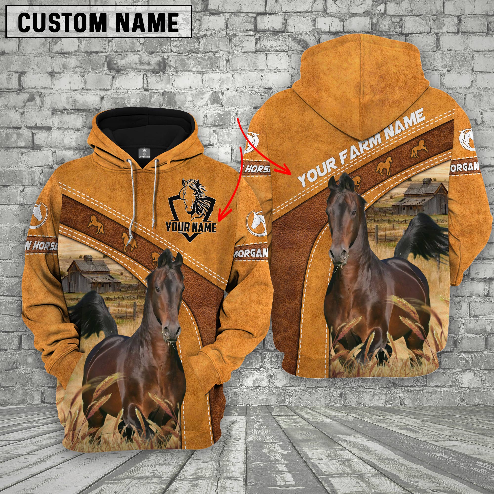 Morgan Horse Custom Name Race Hoodie