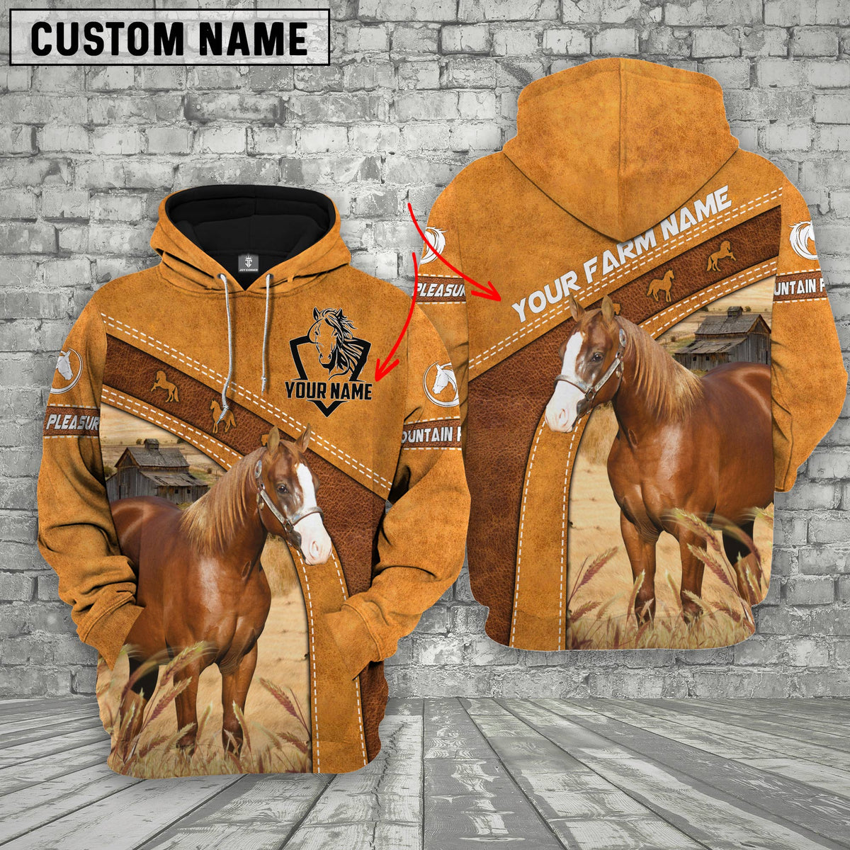 Mountain Pleasure Horse Custom Name Race Hoodie