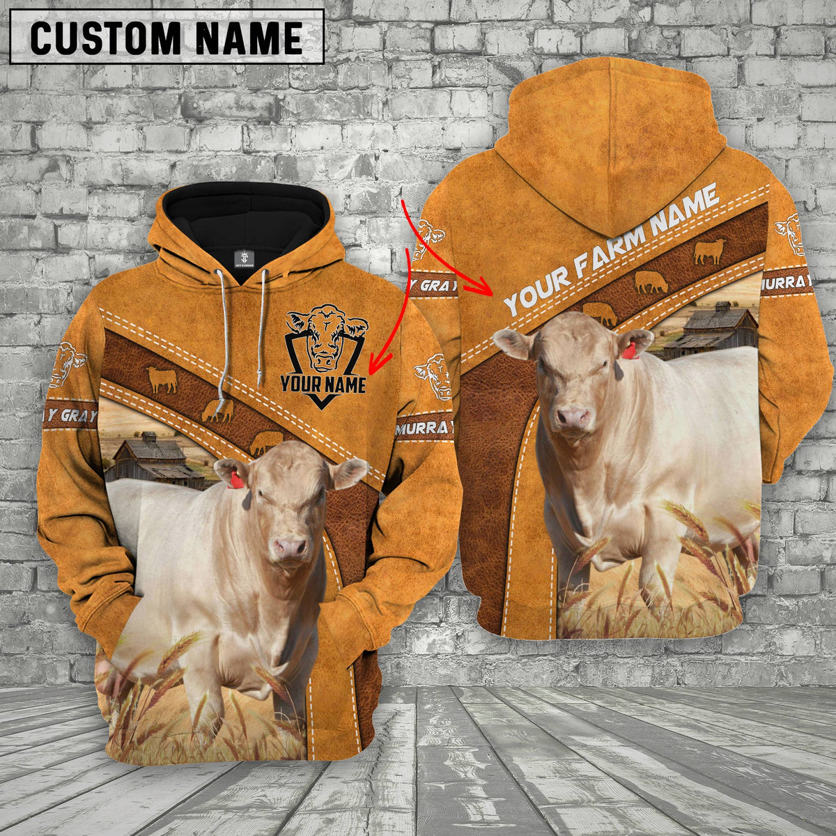 Murray Gray Custom Name Printed Cattle 3D Hoodie