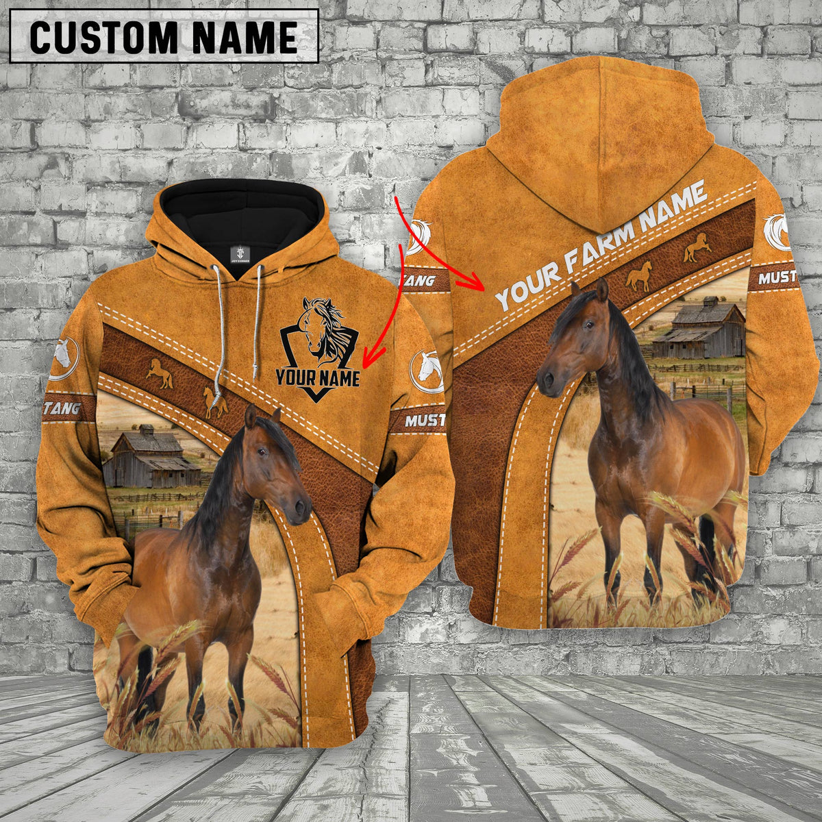 Mustang Custom Name Race Hoodie