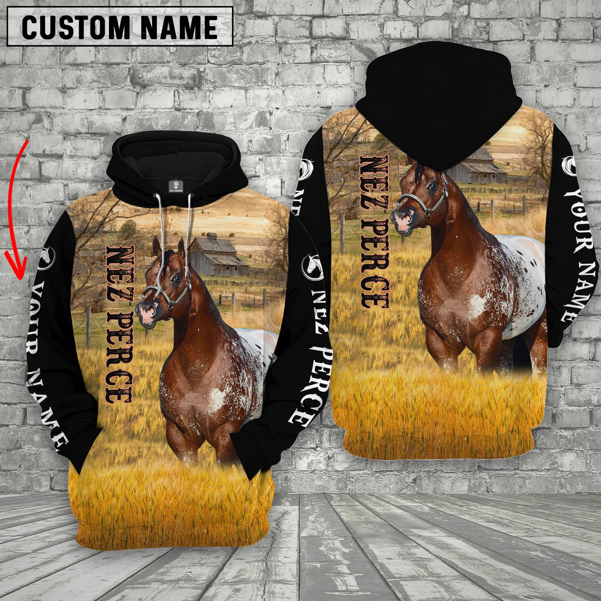 Personalized Name Nez Perce Horse House On The Farm 3D Hoodie