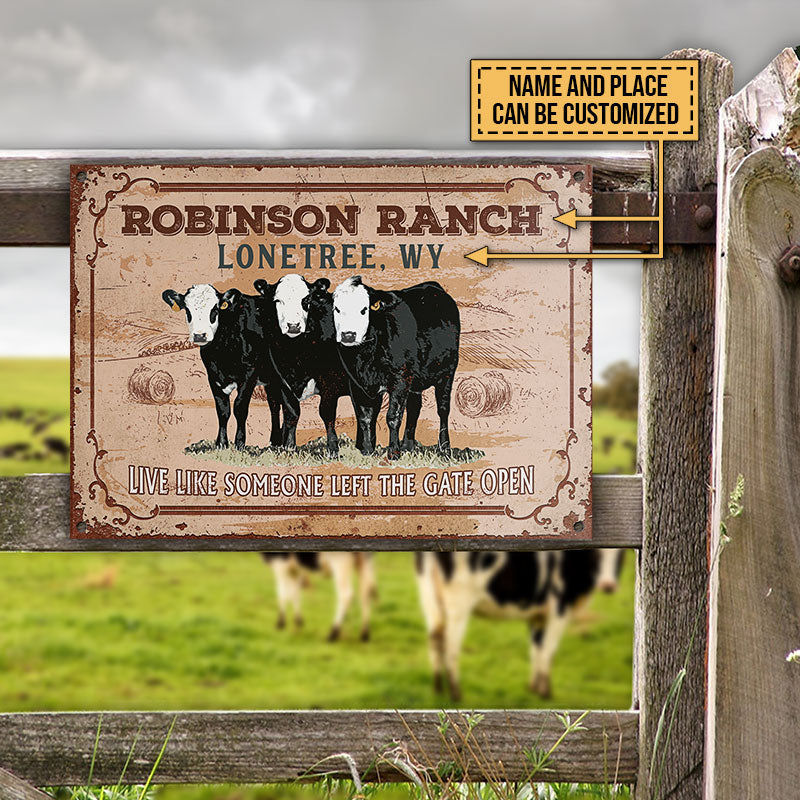 Customized Name Cattle Farm All Printed 3D Metal Sign