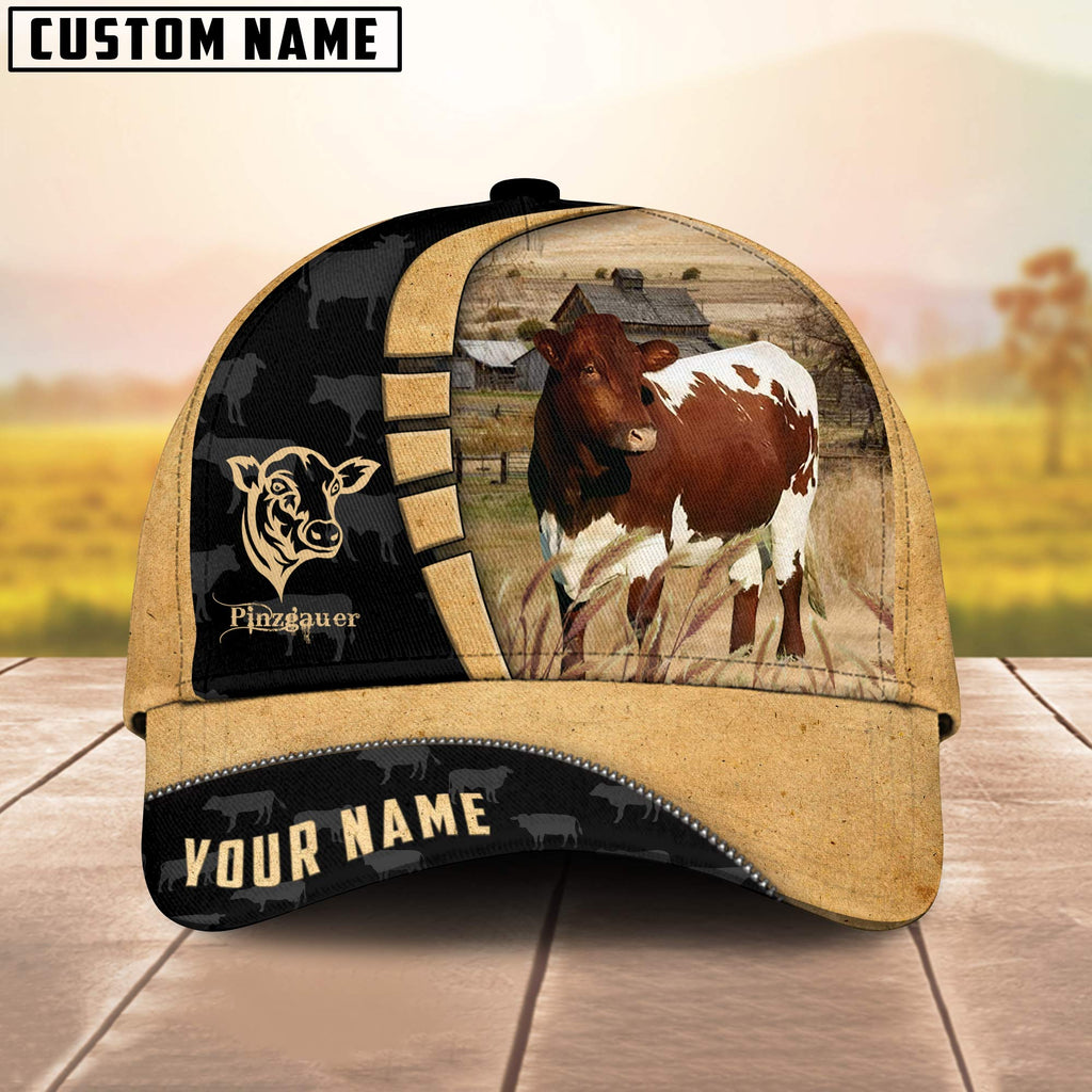 Custom Name Pinzgauer cattle Cattle Farmhouse Field Cap TT26