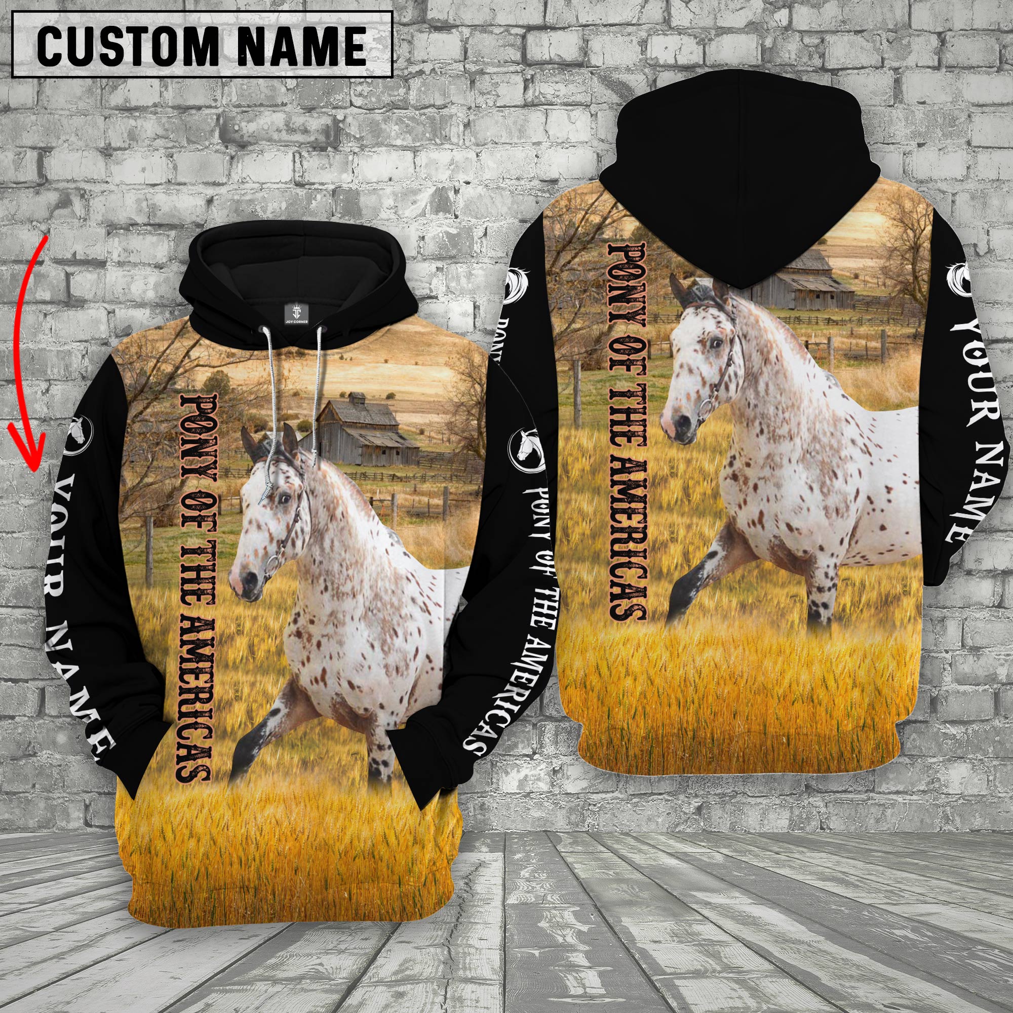 Personalized Name Pony Of The Americas House On The Farm 3D Hoodie