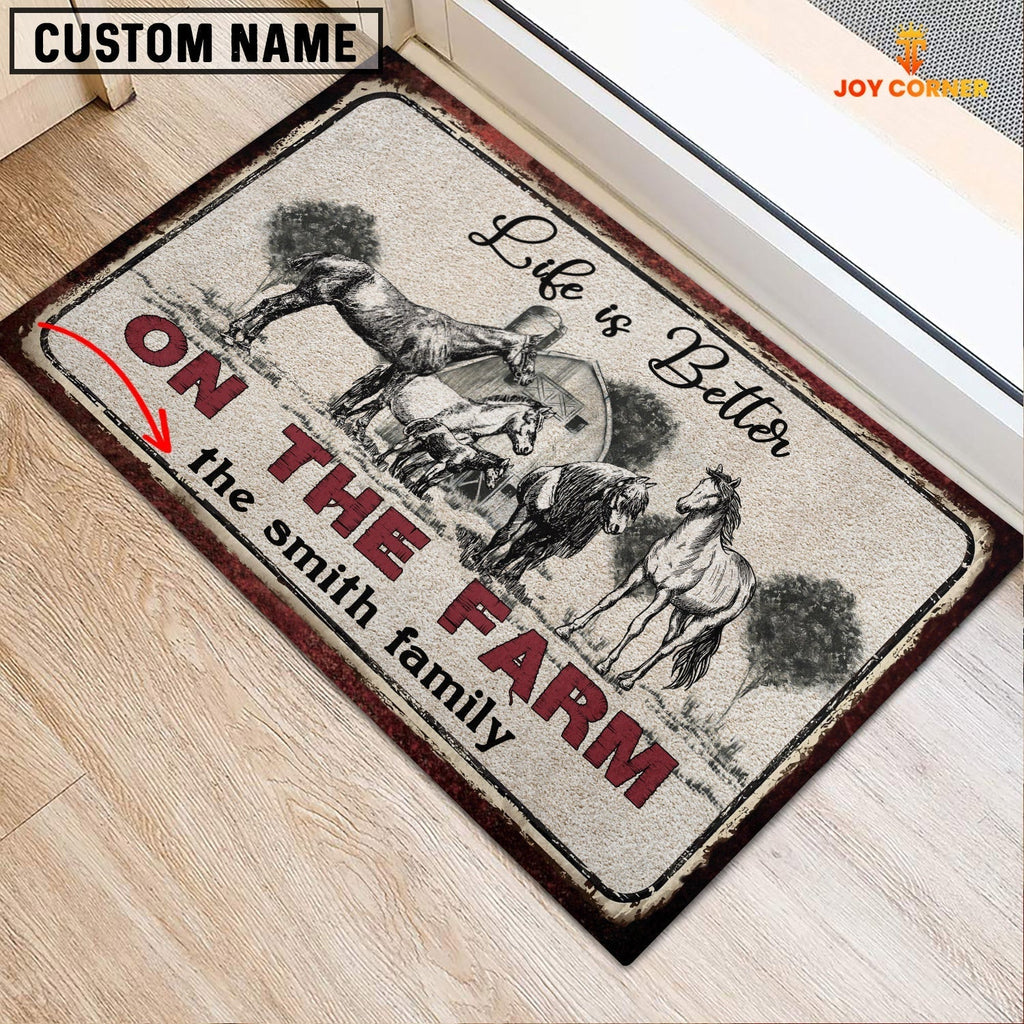 Horse Life is Better Custom Name Doormat