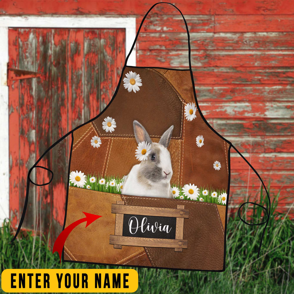 Personalized Name Rabbit All Over Printed 3D Apron