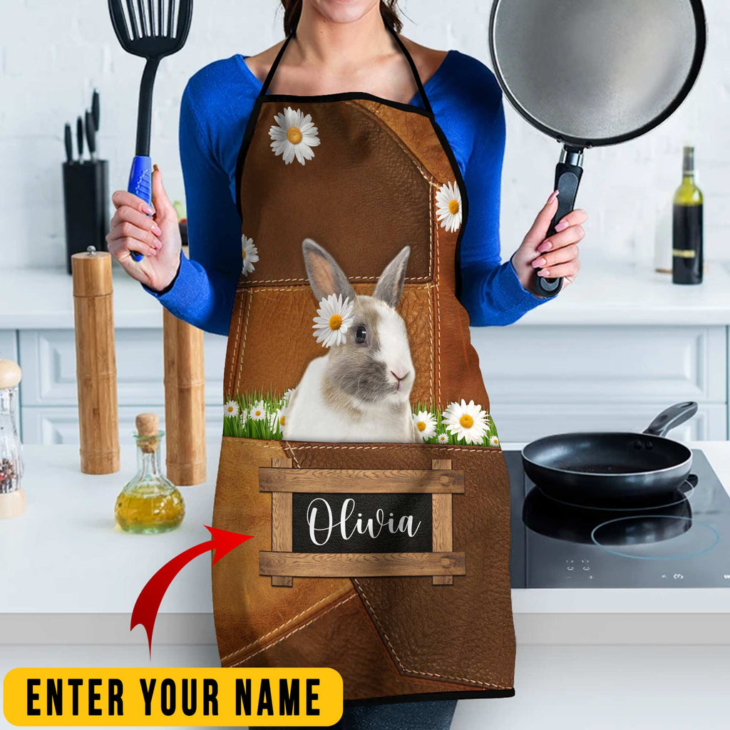 Personalized Name Rabbit All Over Printed 3D Apron