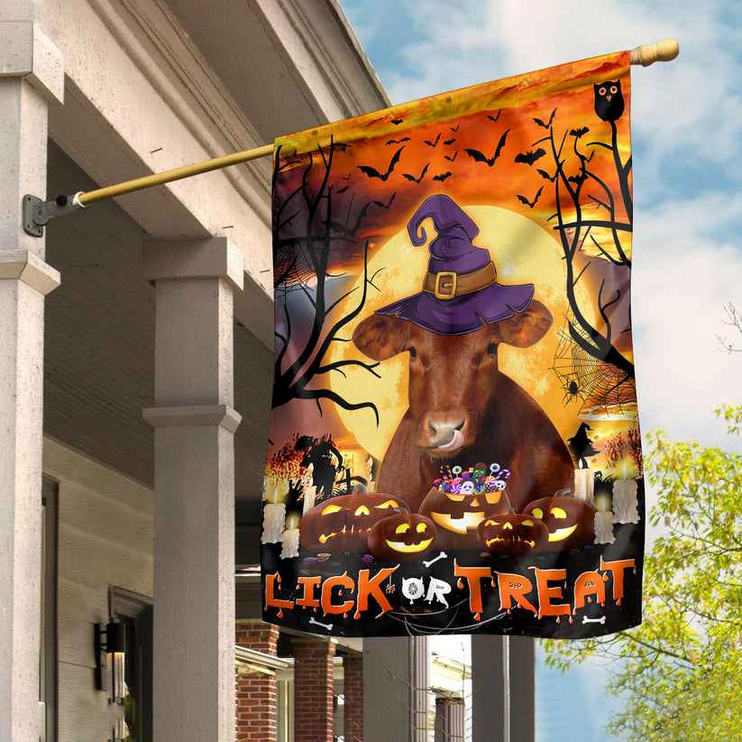 Red Angus Lick Or Treat Flag