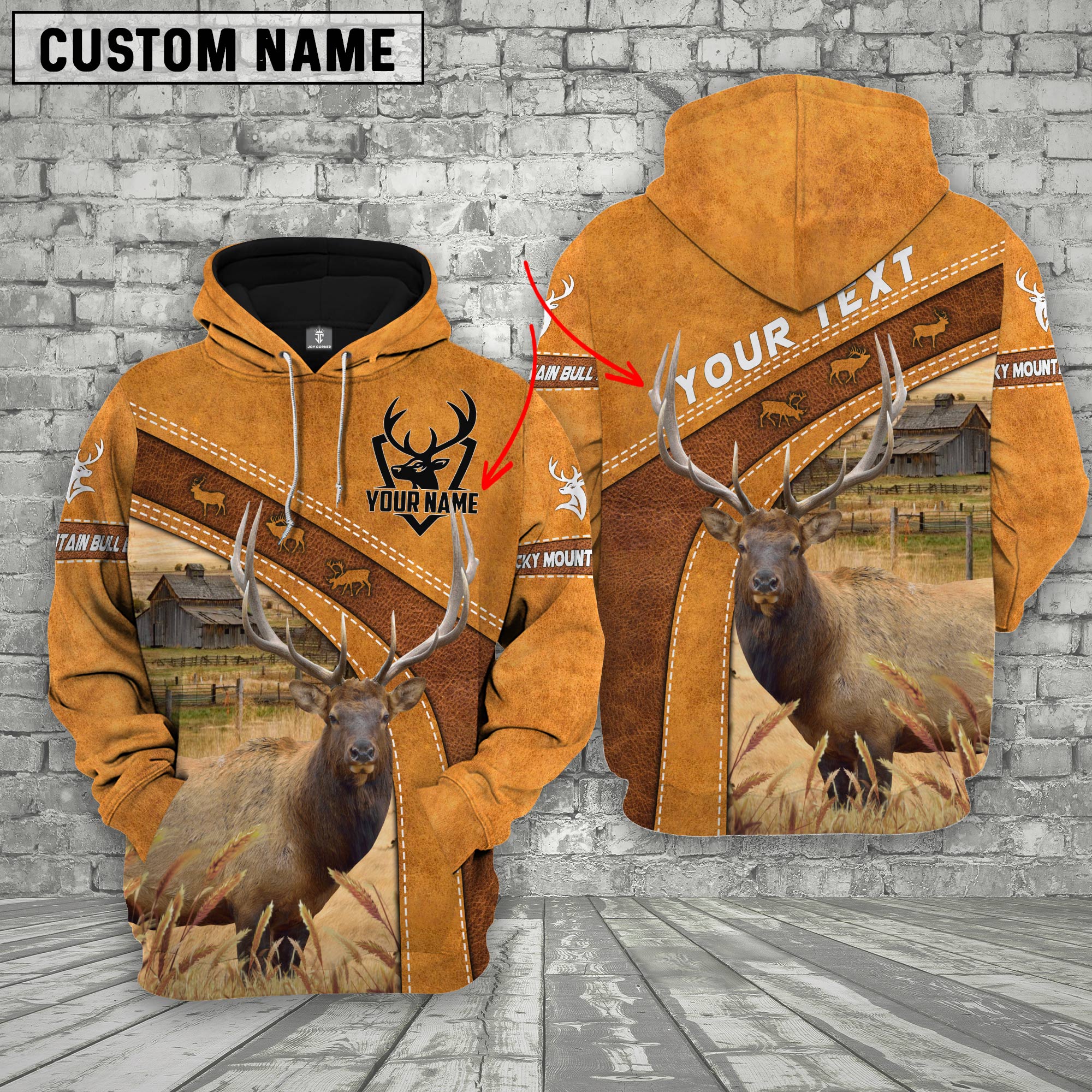 Personalized Name Rocky Mountain Bull Elk Hoodie TT1