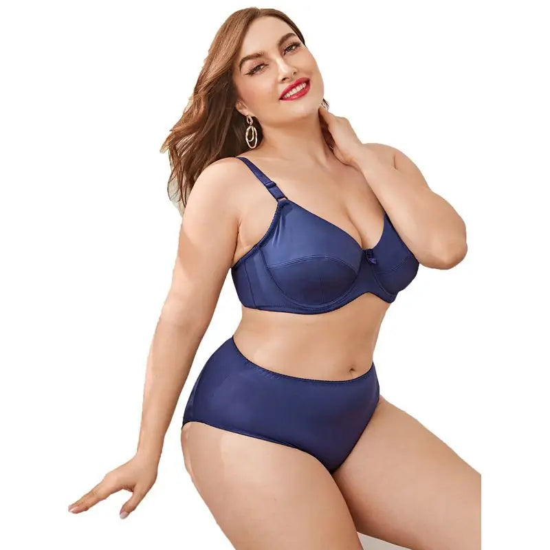 Large size sports bra set summer new product fat mm150kg women's underwear smooth comfortable bra