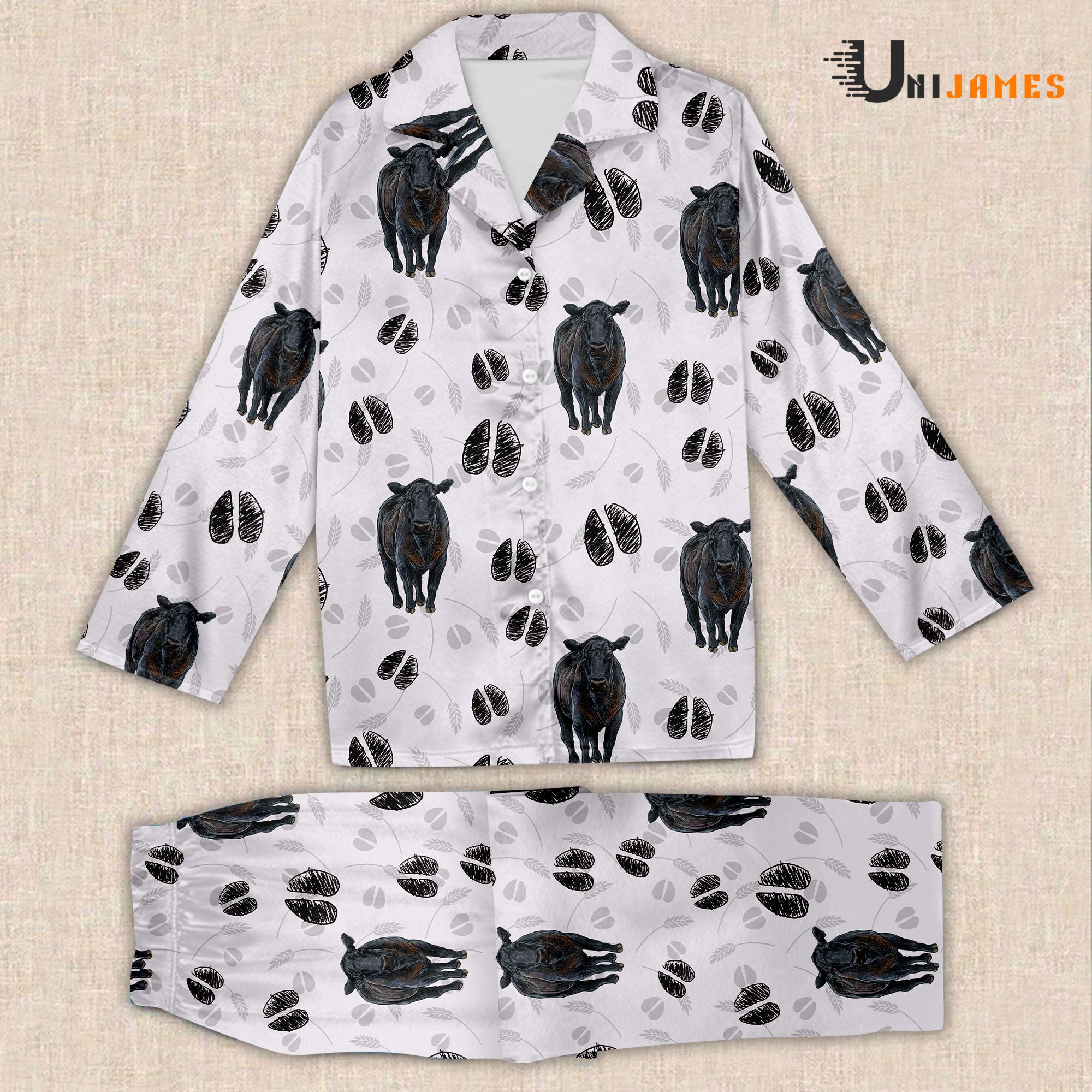 Black Angus Farming 3D Pajamas