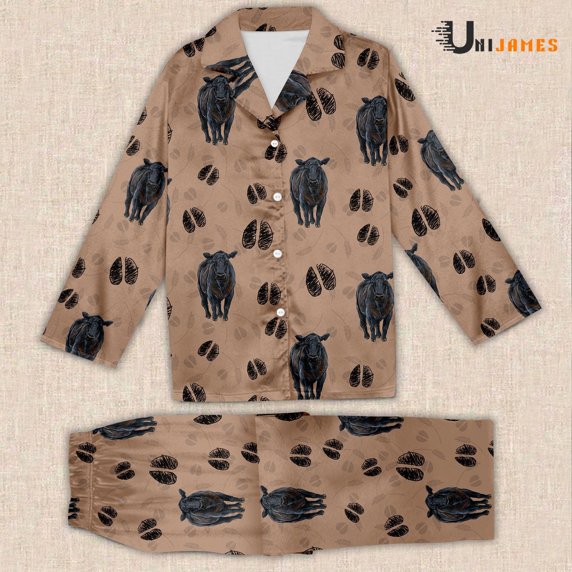 Black Angus Farming 3D Pajamas