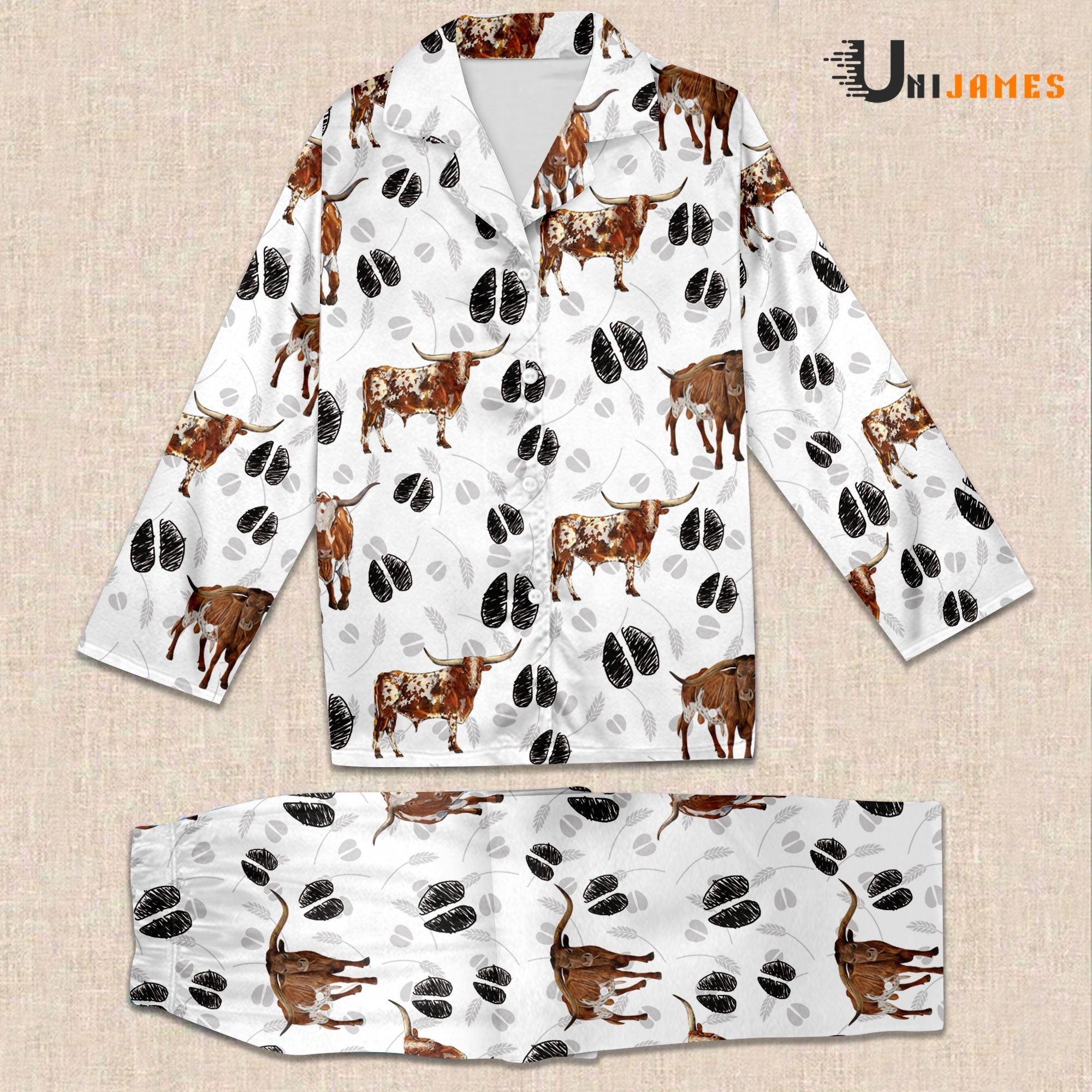 TX Longhorn Farming 3D Pajamas