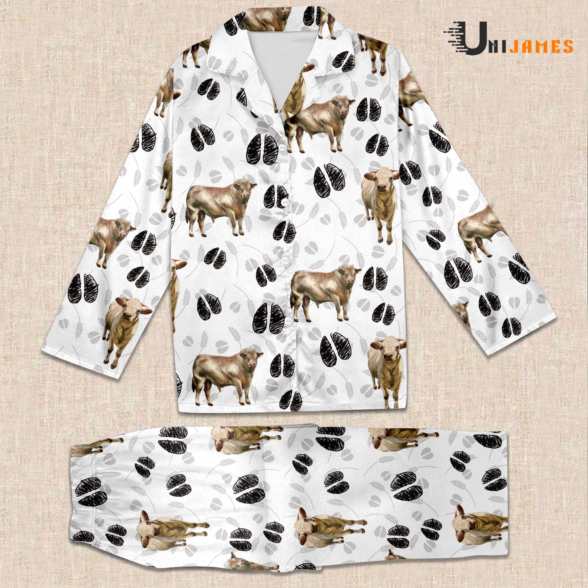 Charolais Farming 3D Pajamas