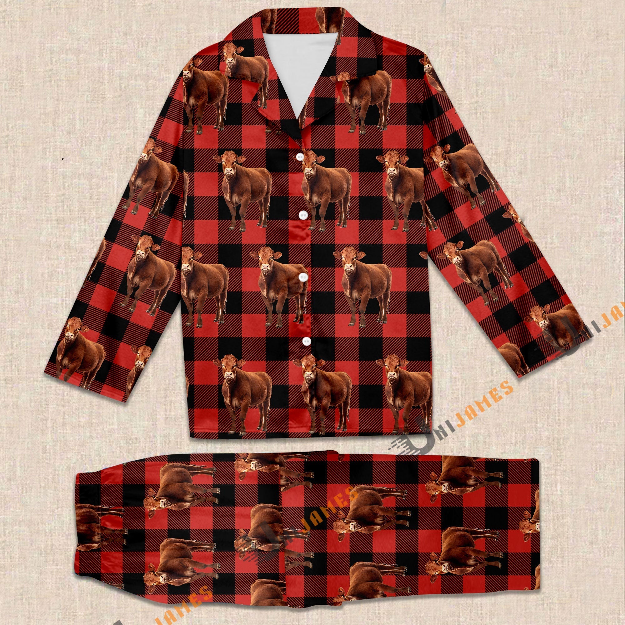 Red Angus Red Caro Farming 3D Pajamas