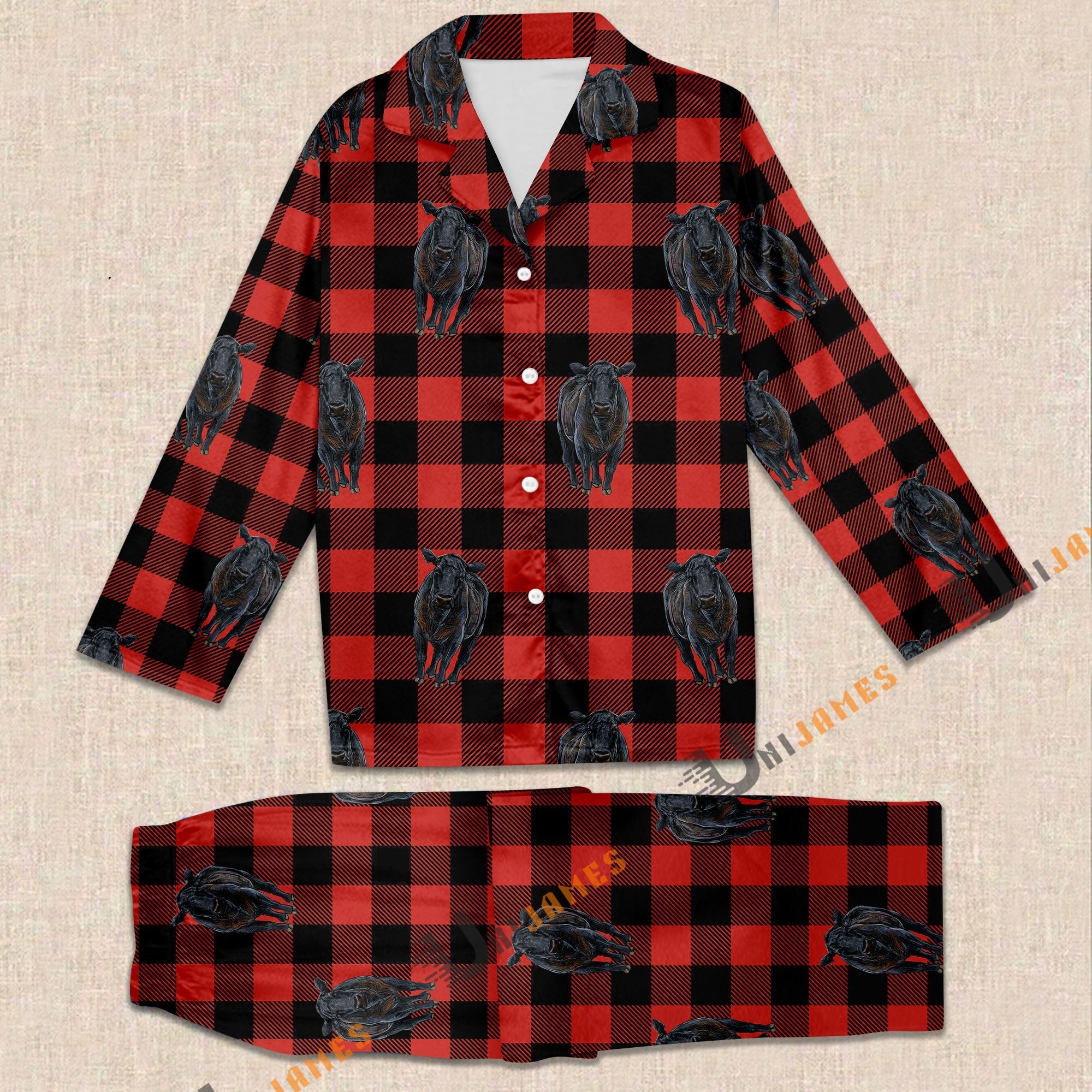 Black Angus Red Caro Farming 3D Pajamas