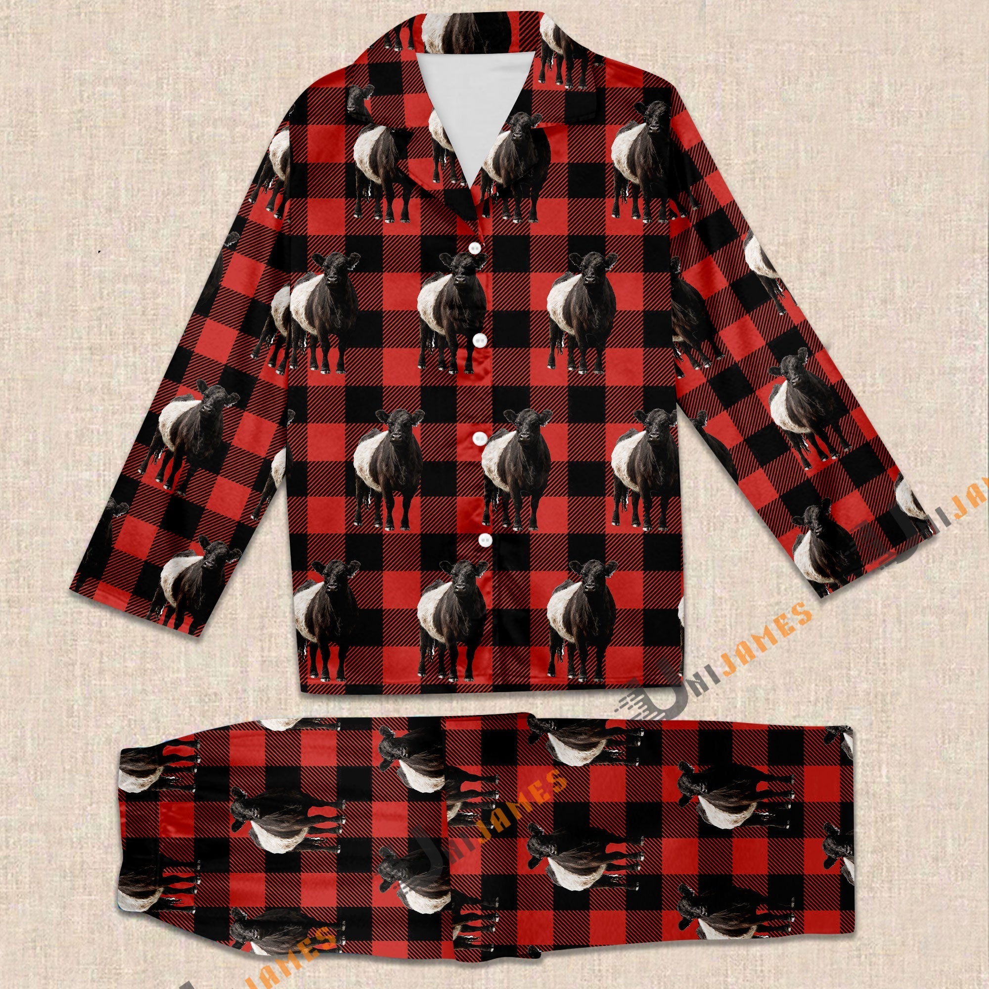 Belted Galloway Red Caro Farming 3D Pajamas